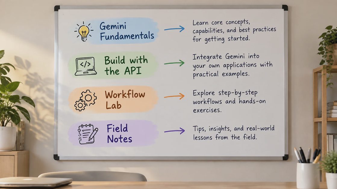 Four content categories of the Gemini Build Lab blog