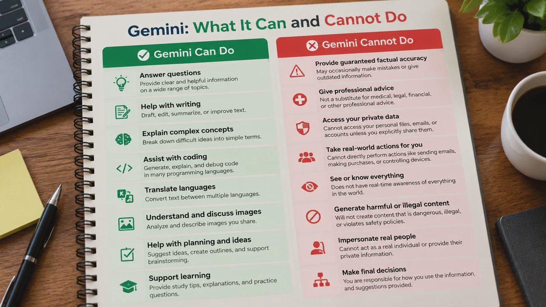 Allowed and forbidden actions for Gemini in growth reporting